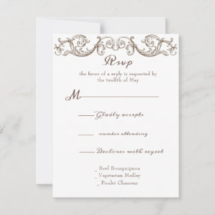 Rococo Florentine Monochrome Monogram OSA Kort