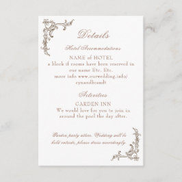 Rococo Florentine Monochrome Monogram Tilläggskort