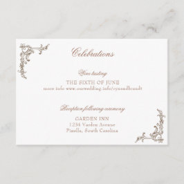 Rococo Florentine Monochrome Monogram Tilläggskort