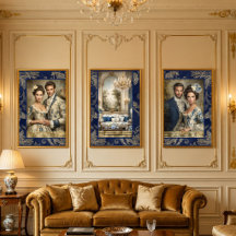 Rococo Glamour & Allure Blå Dekoupage 1