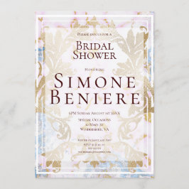 Rococo Guld Filigree Inbjudningskort för möhippan