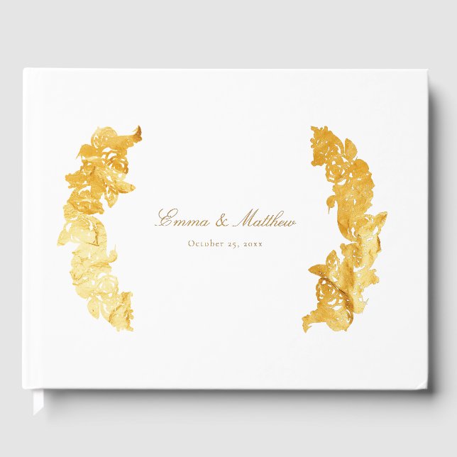 Rococo Marie Antoinette Golden Botaniska Vapensköl Gästböcker (Framsida)