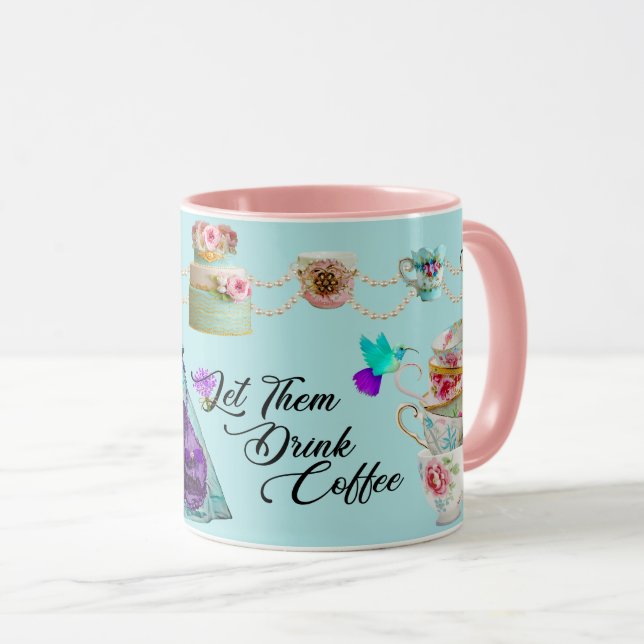 Rococo Marie Antoinette låter dem dricka kaffe Mugg (Framsida höger)