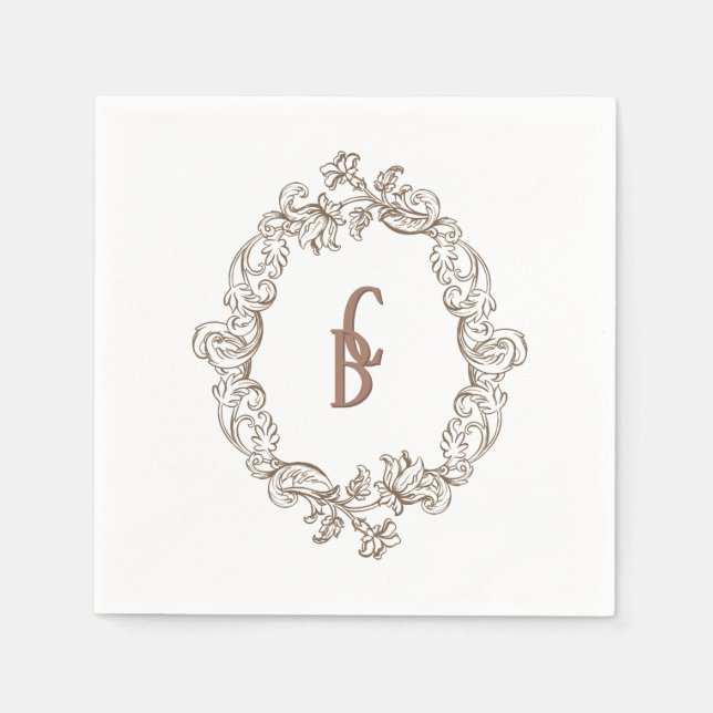 Rococo Mocha Florentine Monochrome Mousse Pappersservett (Framsidan)