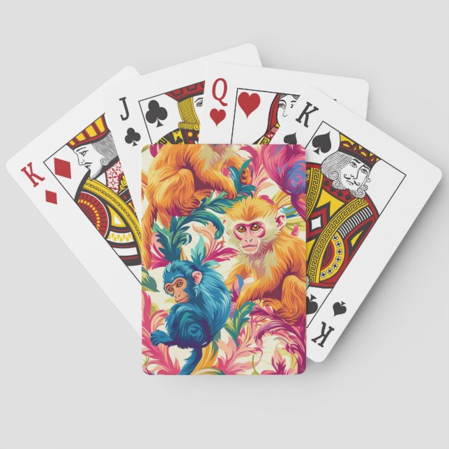 Rococo Monkey Mönster Casinokort (Baksidan)