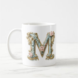 Rococo-monogram 'M'-mugg för en kaffepreinsessa Kaffemugg