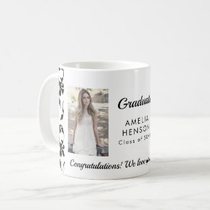 Rococo-mönster Grattis examen 2 bilder Kaffemugg