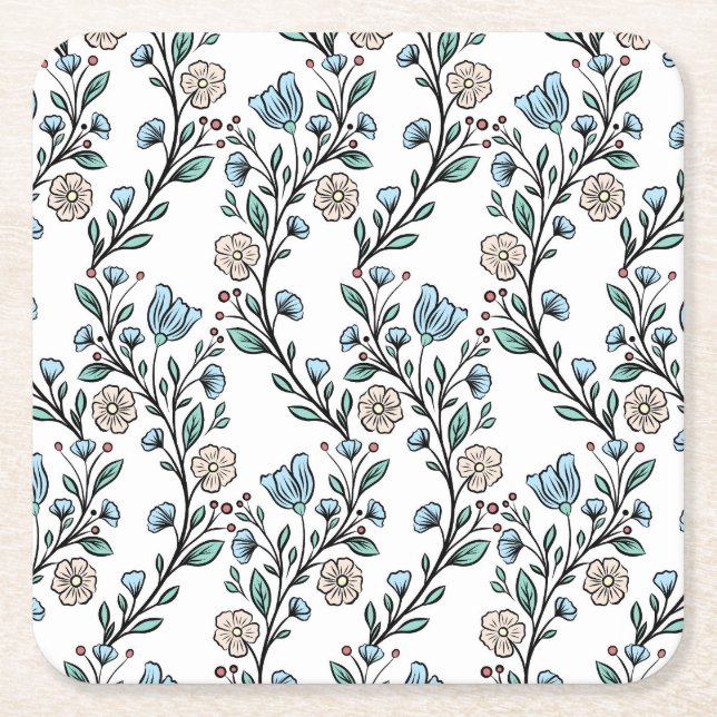Rococo pattern underlägg papper kvadrat (Framsidan)