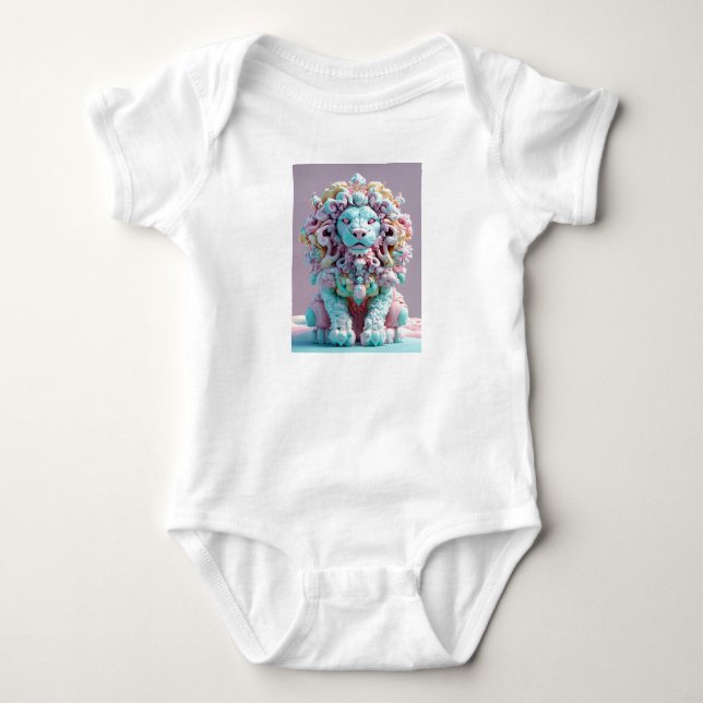 Rococo Punk Marshmallow Lejonare baby Jersey bodyd T Shirt (Framsida)