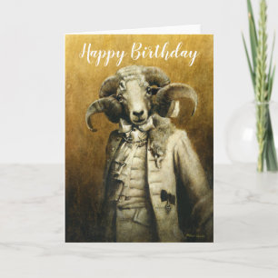 Rococo Ram Birthday Card Kort