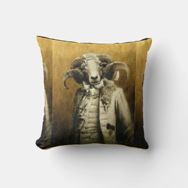 Rococo Ram Throw Cushion Kudde (Framsida)