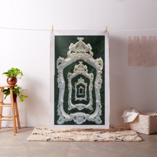 Rococo Ramar Dk Grönt Velvet Tyg