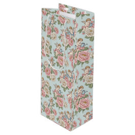 Rococo Revival Cherub Floral Toile Wrapping Paper