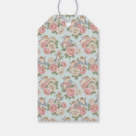 Rococo Revival Cherub Floral Toile Wrapping Paper Presentetikett