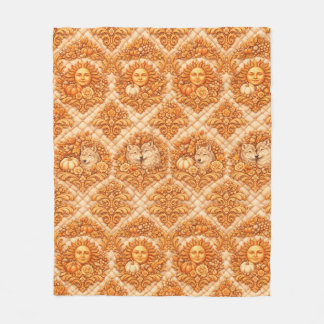 Rococo Revival Damask Nature Pattern Fleecefilt
