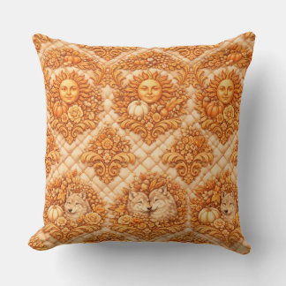 Rococo Revival Damask Nature Pattern Kudde