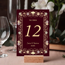 Rococo Revival Elegant Vintage Floral Wedding Bordsnummer