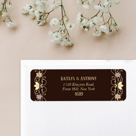 Rococo Revival Elegant Vintage Floral Wedding Returadress Etikett