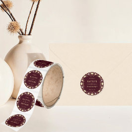 Rococo Revival Elegant Vintage Floral Wedding Runt Klistermärke