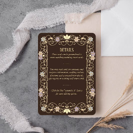 Rococo Revival Elegant Vintage Floral Wedding Tilläggskort