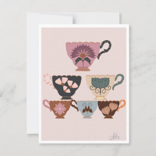 Rococo Revival Tekopp Viktigt Vintage Charm Vykort