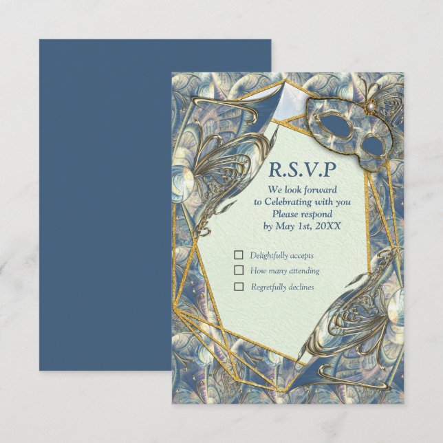 Rococo Rik med Guld Relief & Mask OSA Kort (Fram/baksida)