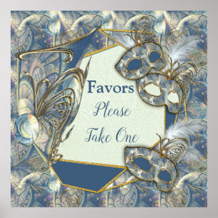 Rococo Rik med Guld Relief & Mask Poster