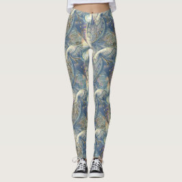 Rococo Rik Mönster-design med Guld Relief Leggings