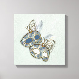 Rococo Rik Mönster-design med masker Canvastryck