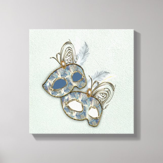 Rococo Rik Mönster-design med masker Canvastryck (Framsida)