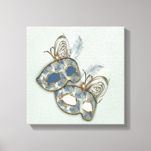 Rococo Rik Mönster-design med masker Canvastryck