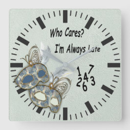 Rococo Rik Mönster-design med masker Fyrkantig Klocka