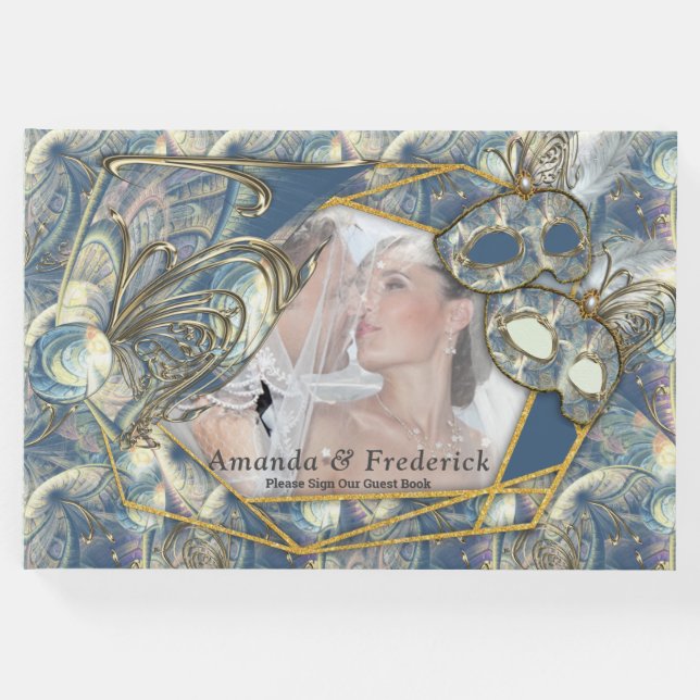 Rococo Rik Mönster-design med masker Gästböcker (Framsida)