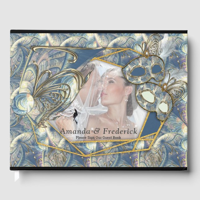 Rococo Rik Mönster-design med masker Gästböcker (Framsida)