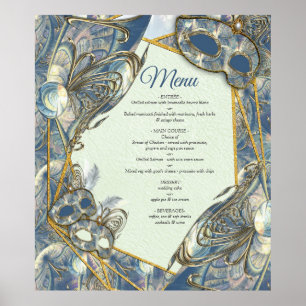 Rococo Rik Mönster-design med masker Poster