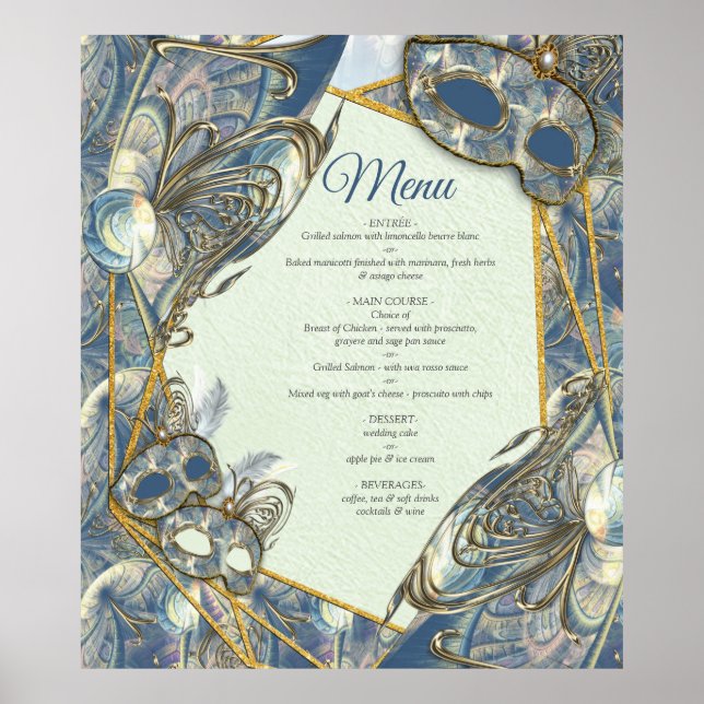 Rococo Rik Mönster-design med masker Poster (Framsidan)