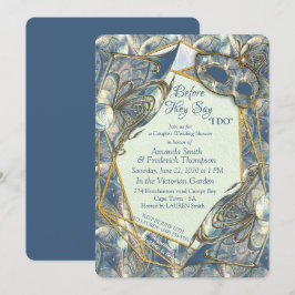 Rococo Rik Romantic Guld Reliefs & Mask Inbjudningar