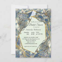 Rococo Rik Romantic Guld Reliefs & Mask Inbjudningar