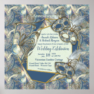 Rococo Rik Romantic Guld Reliefs & Mask Poster