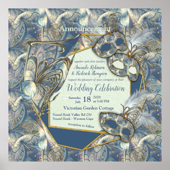 Rococo Rik Romantic Guld Reliefs & Mask Poster (Framsidan)