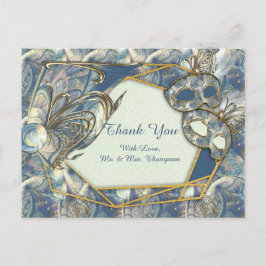 Rococo Rik Romantic Guld Reliefs & Mask Vykort