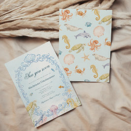 Rococo Sea You Soon Baby Shower Inbjudningar