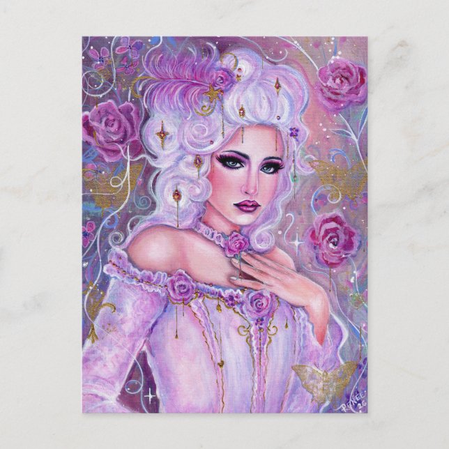 Rococo valentine fantasikonst av Renee Lavoie Vykort (Framsida)