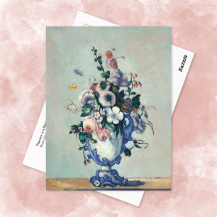 Rococo vas med blommor Paul Cezanne Vykort