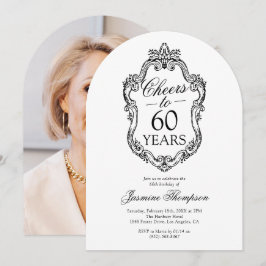 Rococo Vintage Photo 60:e Födelsedagsfesten Inbjudningar