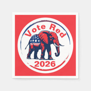 Röd 2026 pappersservett