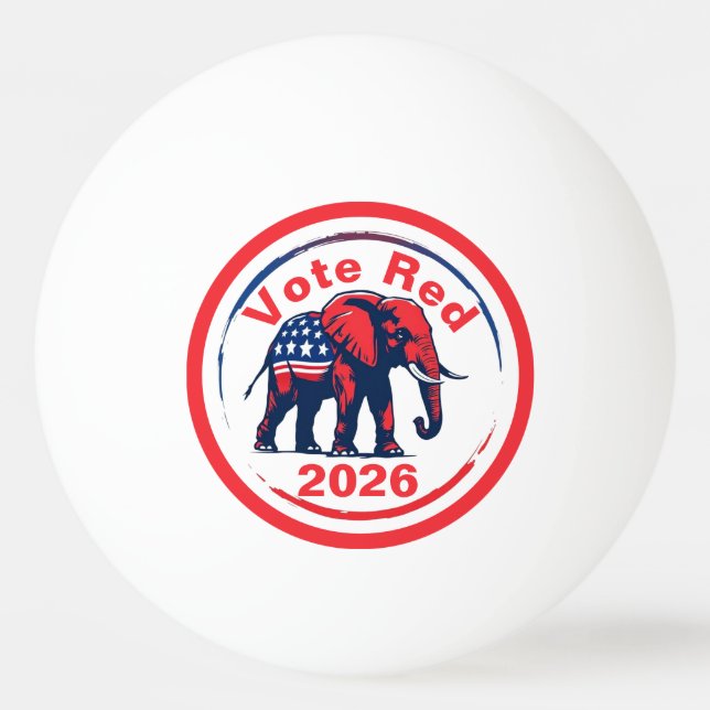 Röd 2026 pingisboll (Framsidan)