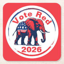 Röd 2026 underlägg papper kvadrat