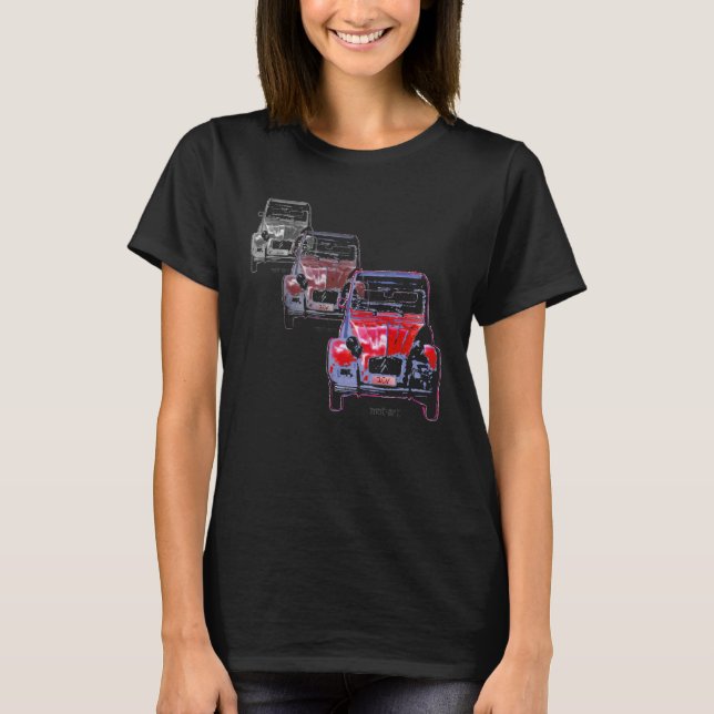 röd 2CV x 3 T Shirt (Framsida)
