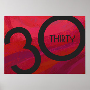 Röd 30-årsjubileum poster